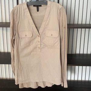 BCBG Maxazria Beige multi fabric Top